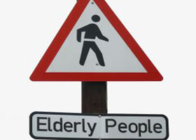 elderly people sign